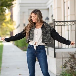 KanCan Kennedy Camo Hoodie Jacket